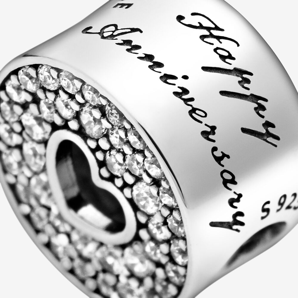 Pandora Pave and Heart Anniversary Charm Shop Tuck s